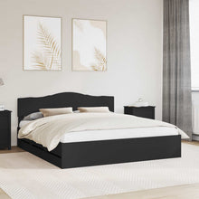 Bedframe met lade met opslag Zwart 200 x 200 cm Ingenieurshout
