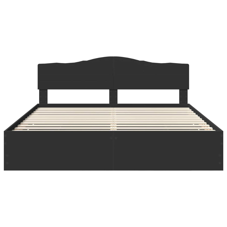 Bedframe met lade met opslag Zwart 200 x 200 cm Ingenieurshout