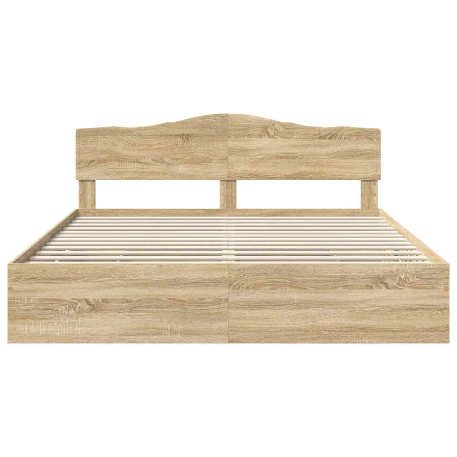 Bedframe met lade Sonoma Eiken 200 x 200 cm Ingenieurshout