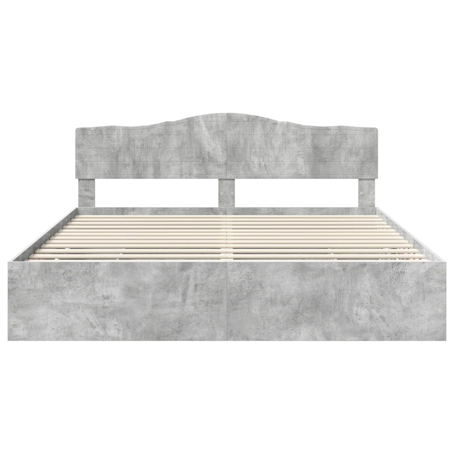 Bedframe met lade Beton Grijs 200 x 200 cm Ingenieurshout