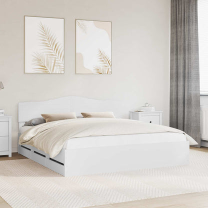 Bedframe met lade met opslag Wit 180 x 200 cm Ingenieurshout