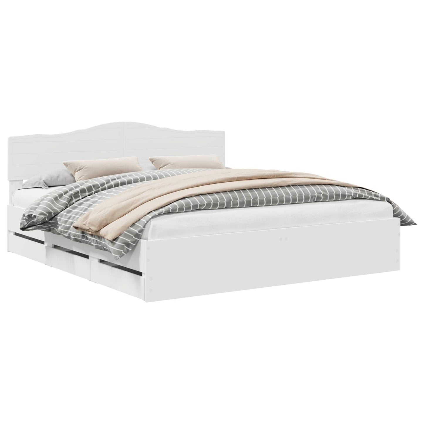 Bedframe met lade met opslag Wit 180 x 200 cm Ingenieurshout