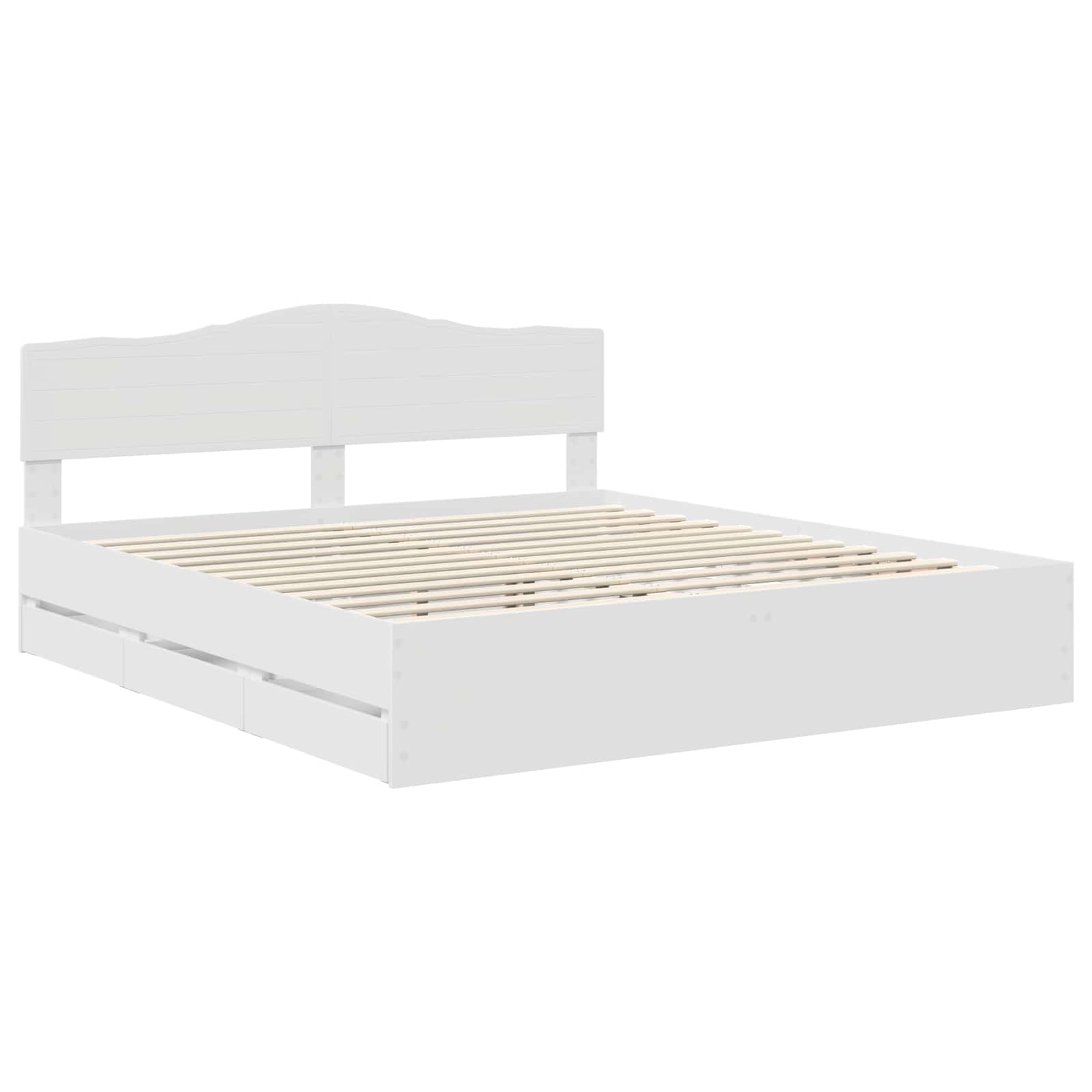 Bedframe met lade met opslag Wit 180 x 200 cm Ingenieurshout