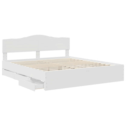 Bedframe met lade met opslag Wit 180 x 200 cm Ingenieurshout