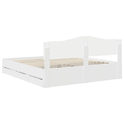 Bedframe met lade met opslag Wit 180 x 200 cm Ingenieurshout