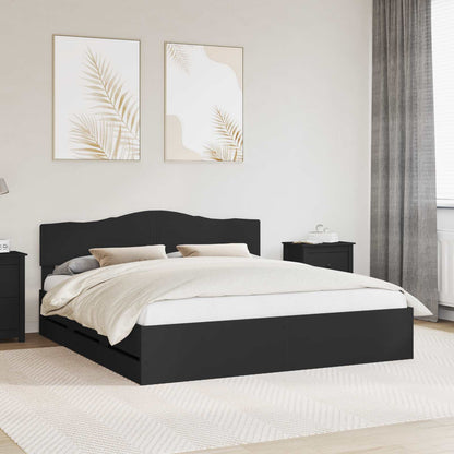 Bedframe met lade met opslag Zwart 180 x 200 cm Ingenieurshout