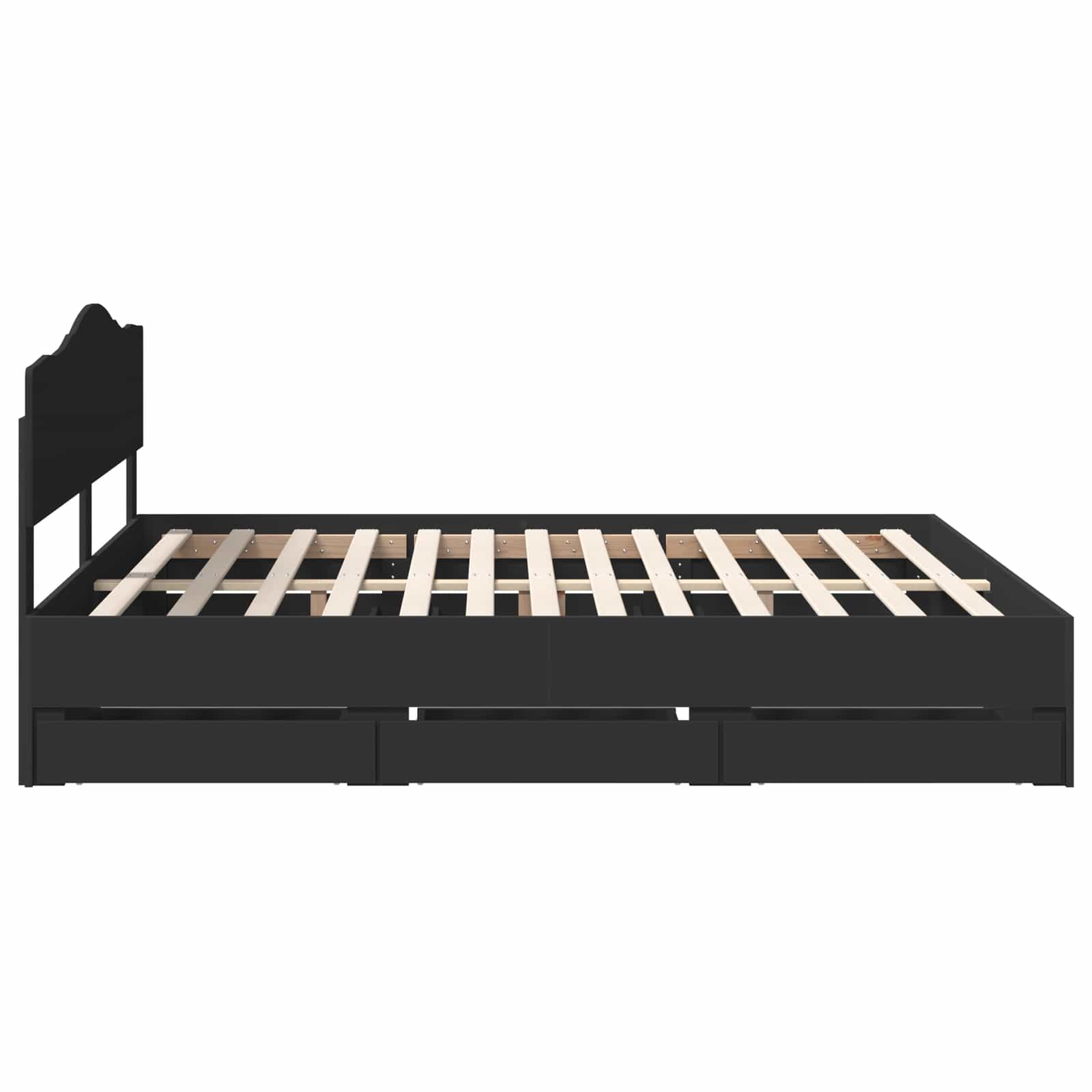 Bedframe met lade met opslag Zwart 180 x 200 cm Ingenieurshout