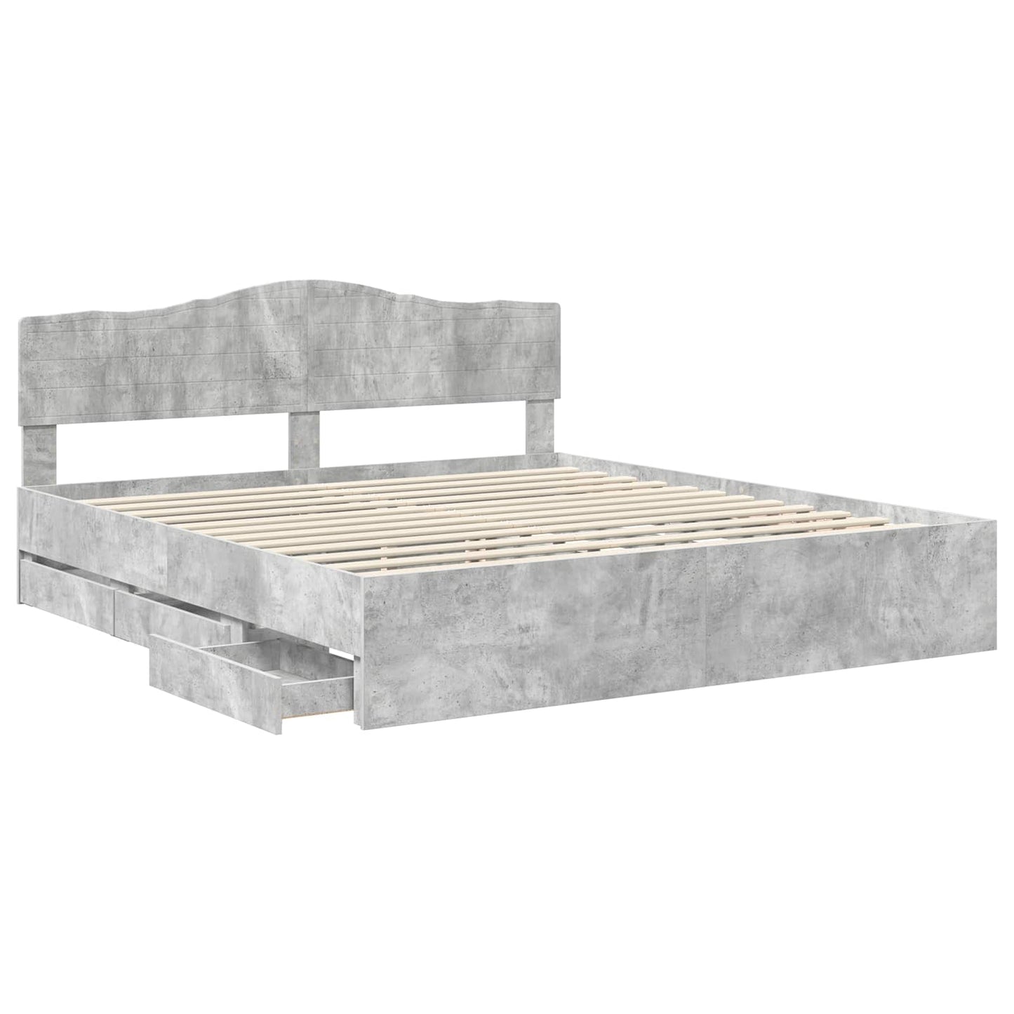 Bedframe met lade Beton Grijs 180 x 200 cm Ingenieurshout
