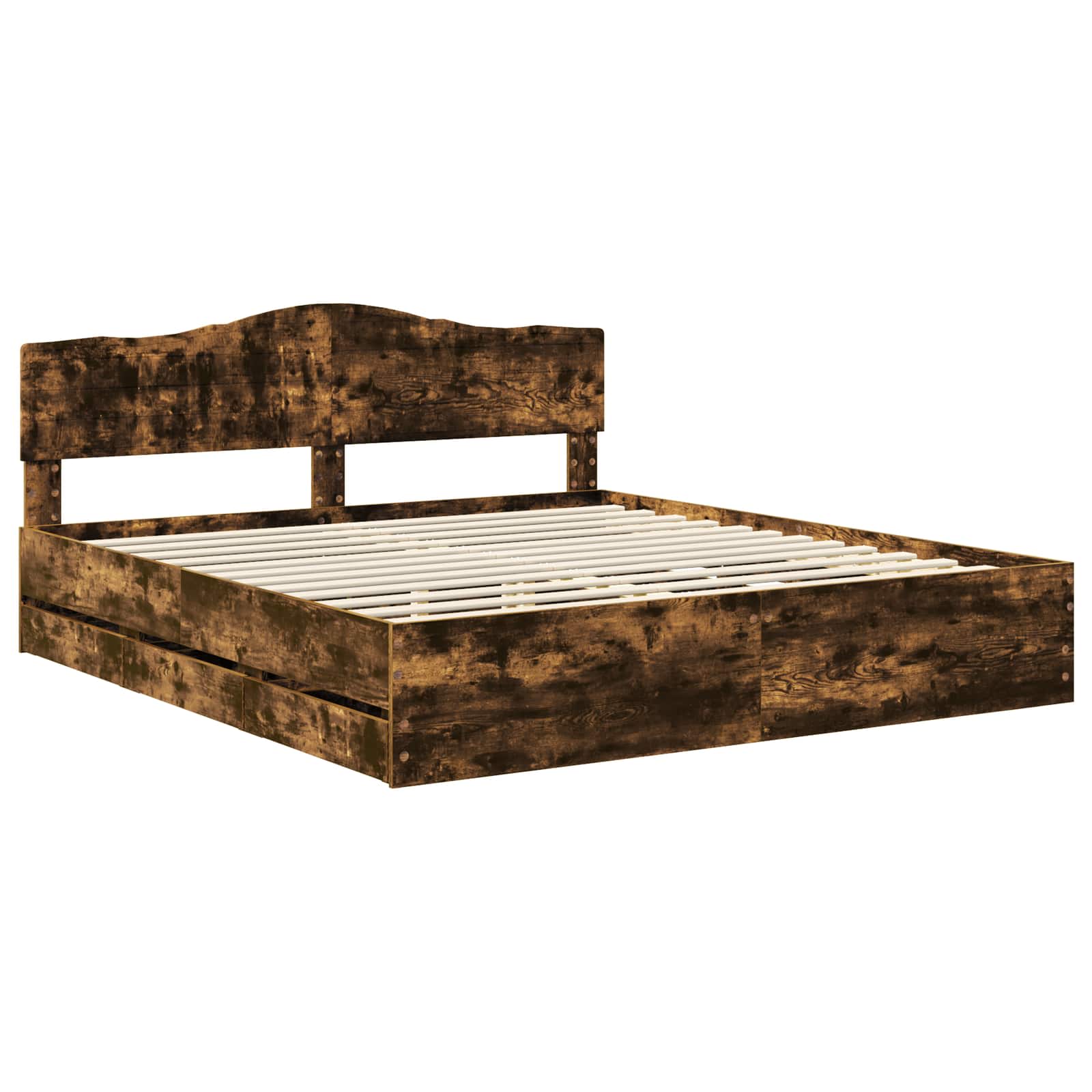 Bedframe met lade Gerookt eiken 180 x 200 cm Ingenieurshout