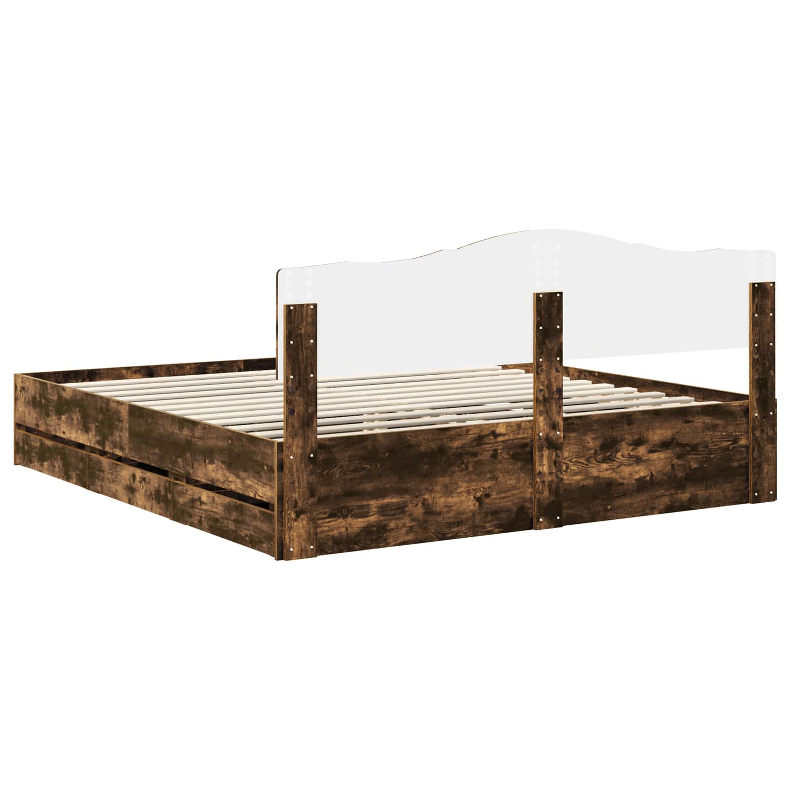 Bedframe met lade Gerookt eiken 180 x 200 cm Ingenieurshout