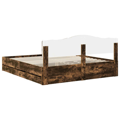 Bedframe met lade Gerookt eiken 180 x 200 cm Ingenieurshout