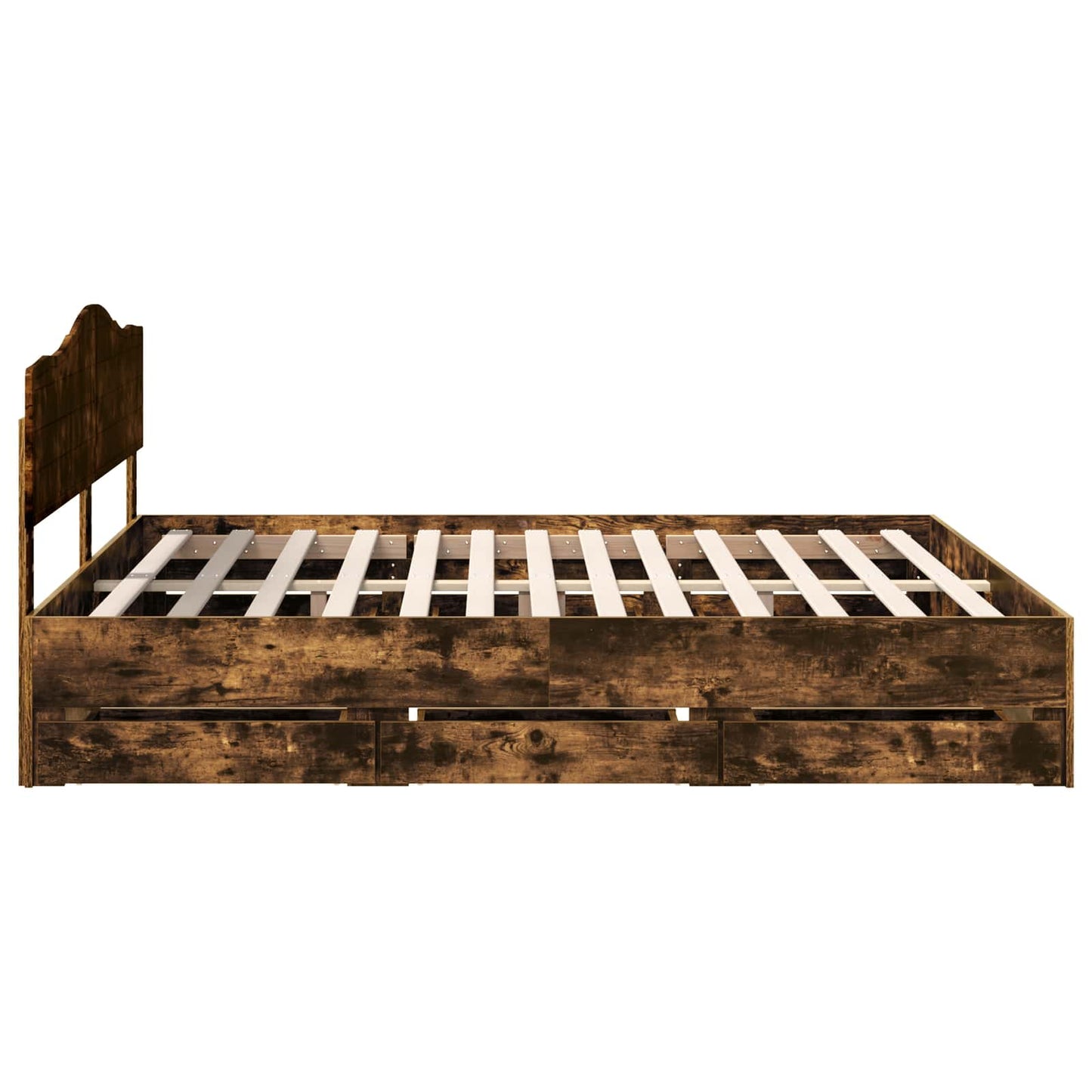 Bedframe met lade Gerookt eiken 180 x 200 cm Ingenieurshout