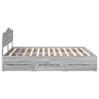 Bedframe met lade Grijs Sonoma 180 x 200 cm Ingenieurshout