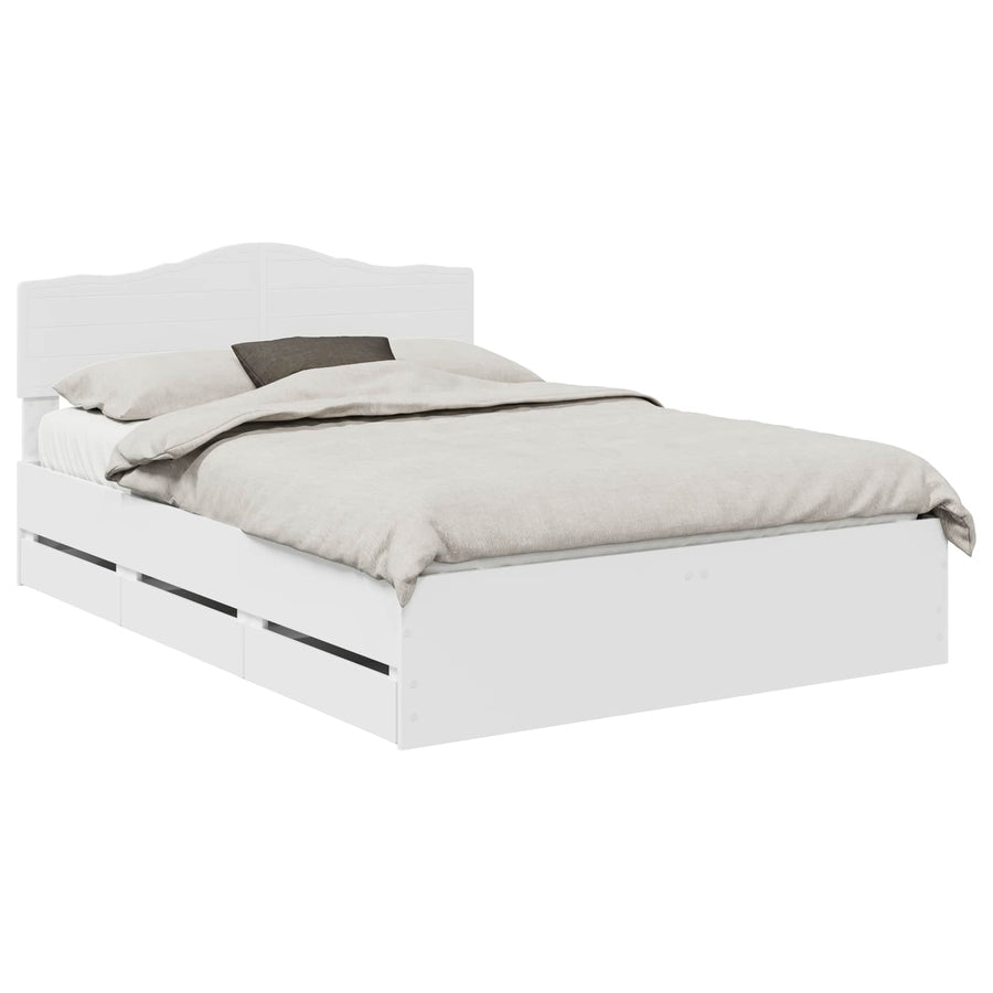 Bedframe met lade met opslag Wit 160 x 200 cm Ingenieurshout