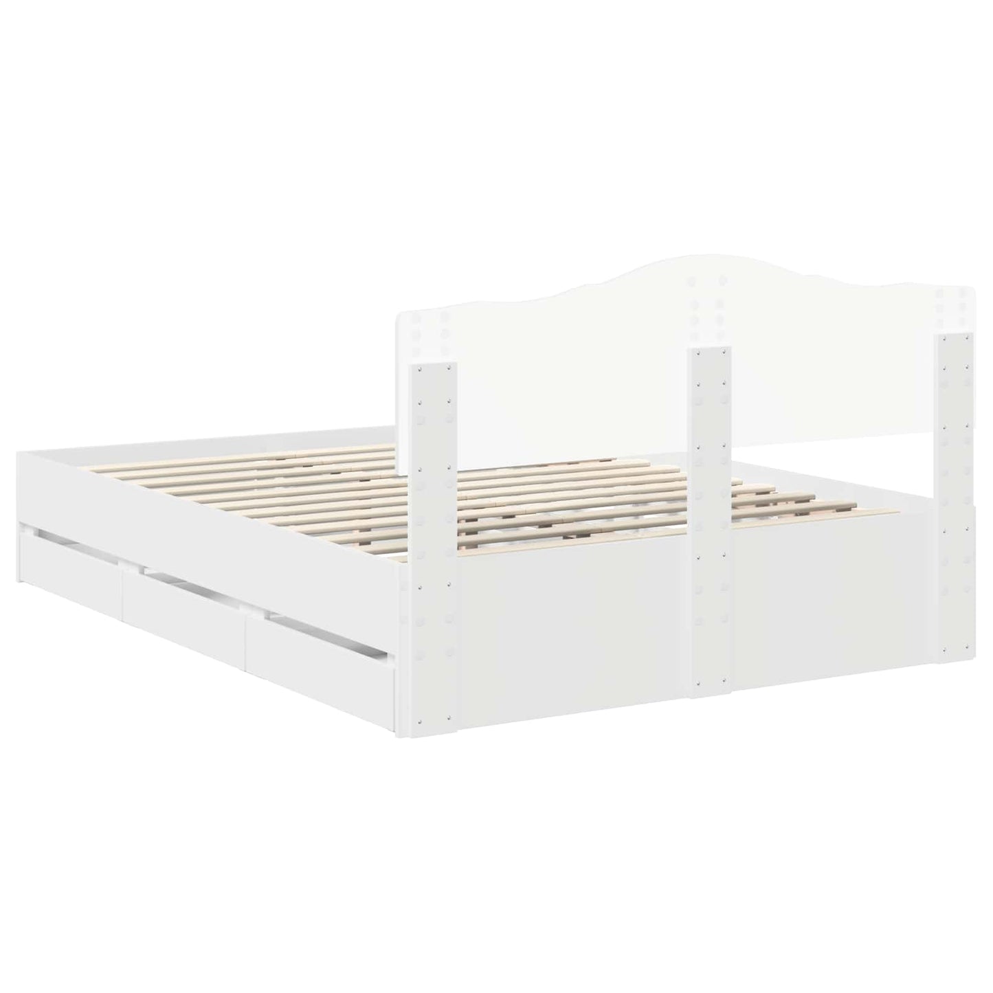 Bedframe met lade met opslag Wit 160 x 200 cm Ingenieurshout
