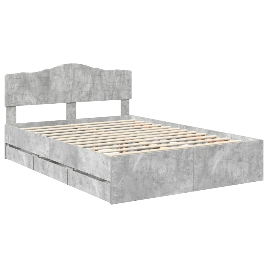 Bedframe met lade Beton Grijs 160 x 200 cm Ingenieurshout