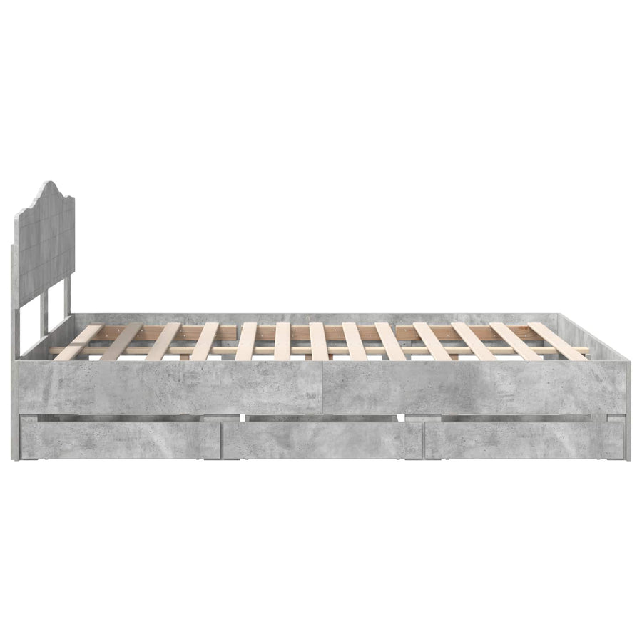 Bedframe met lade Beton Grijs 160 x 200 cm Ingenieurshout