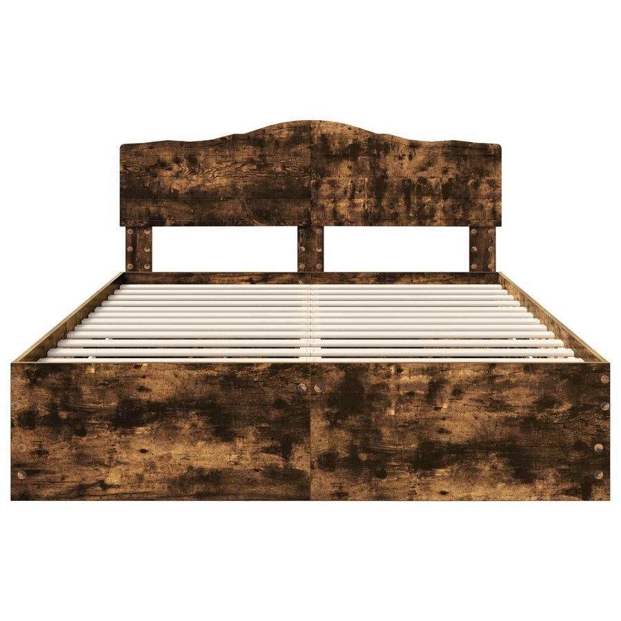 Bedframe met lade Gerookt eiken 160 x 200 cm Ingenieurshout