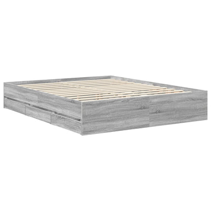 Bedframe met lade Grijs Sonoma 160 x 200 cm Ingenieurshout