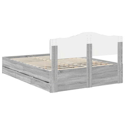 Bedframe met lade Grijs Sonoma 160 x 200 cm Ingenieurshout