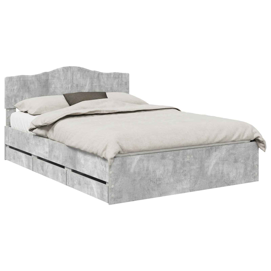 Bedframe met lade Beton Grijs 150 x 200 cm Ingenieurshout
