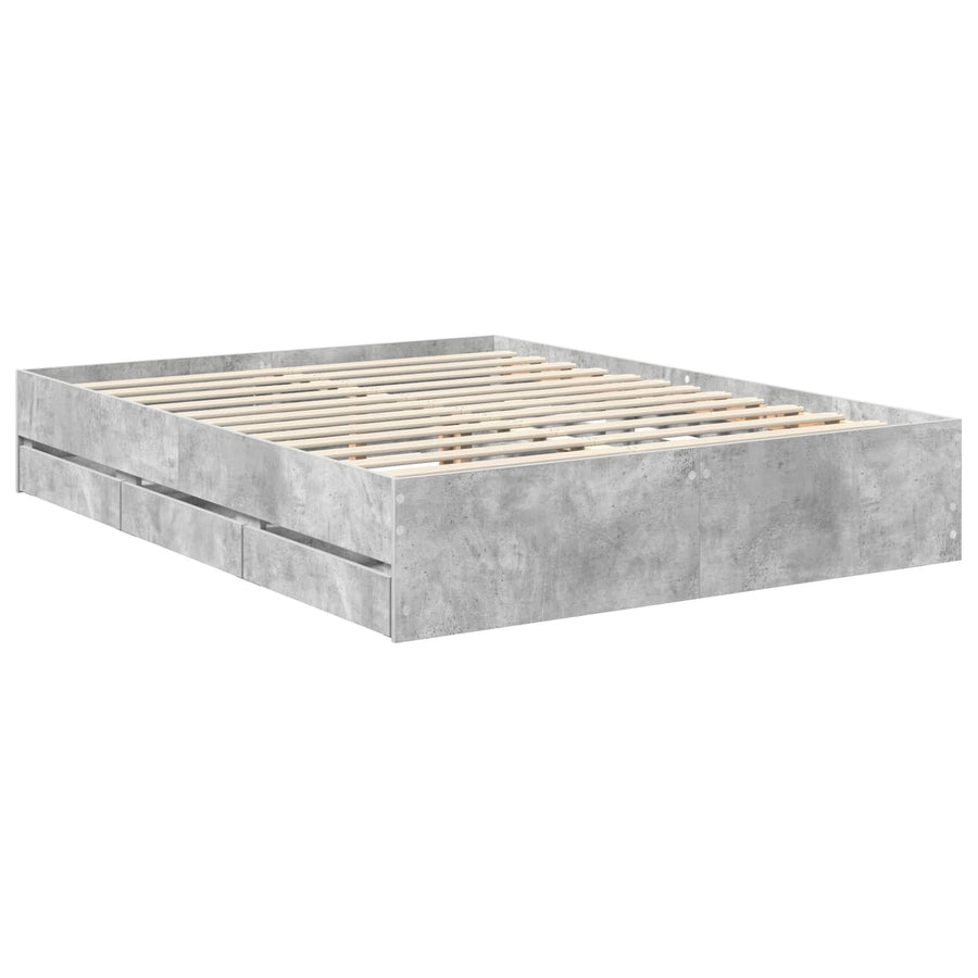 Bedframe met lade Beton Grijs 150 x 200 cm Ingenieurshout
