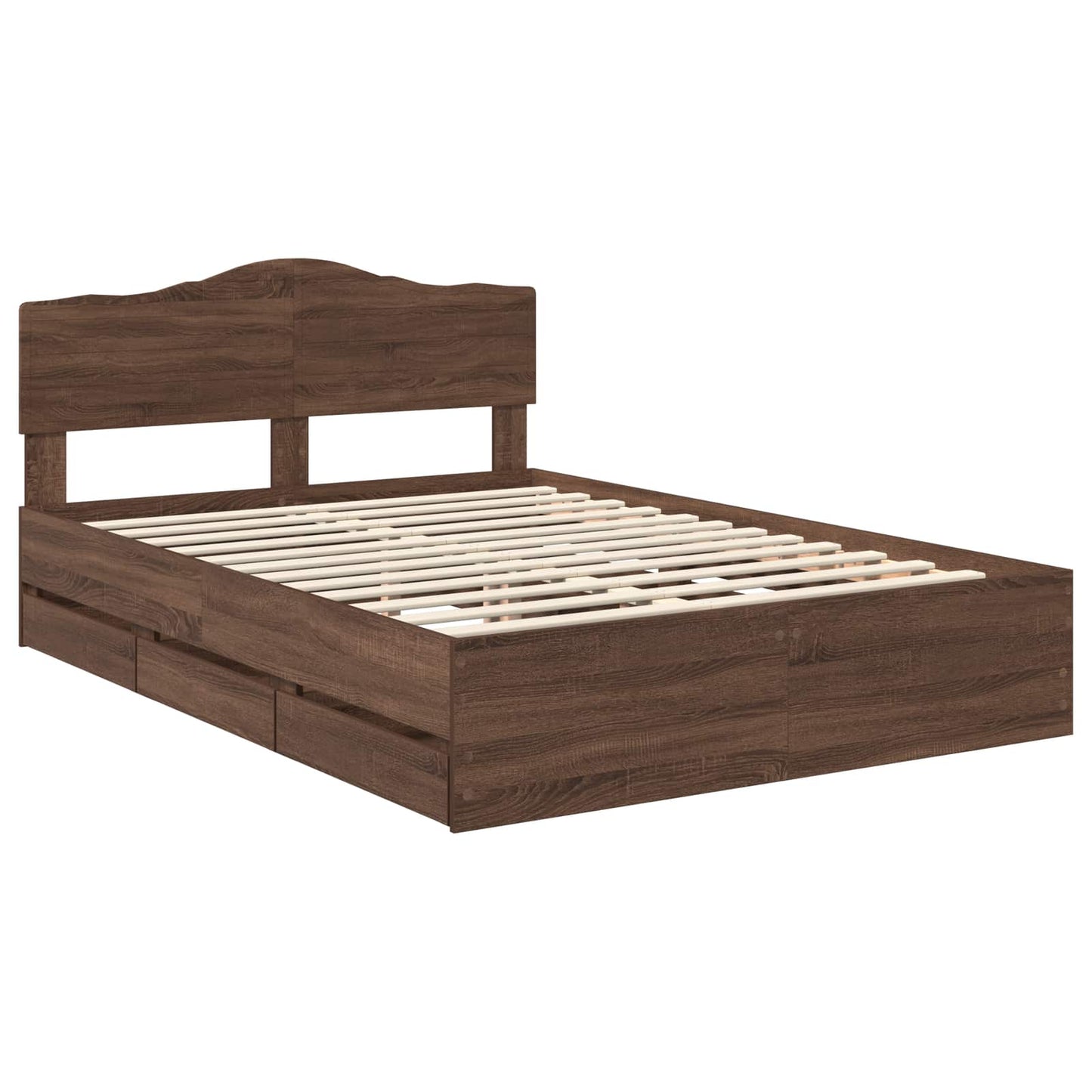 Bedframe met lade Bruin Eiken 150 x 200 cm Ingenieurshout