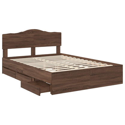 Bedframe met lade Bruin Eiken 150 x 200 cm Ingenieurshout