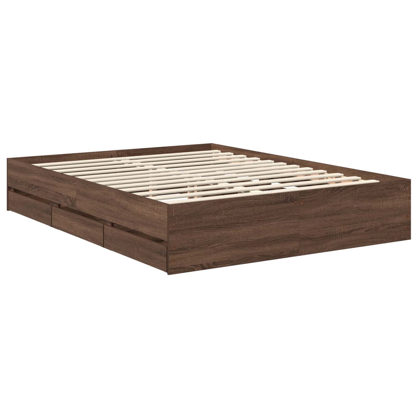 Bedframe met lade Bruin Eiken 150 x 200 cm Ingenieurshout