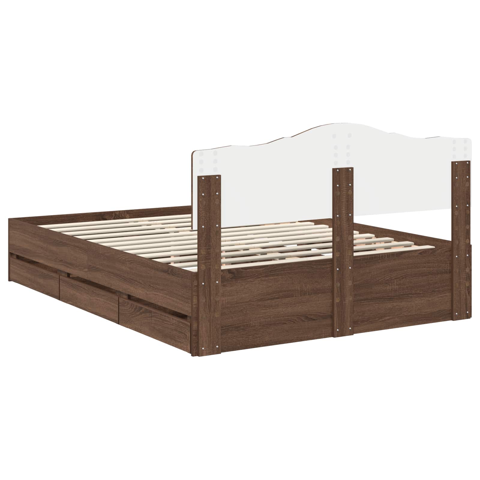 Bedframe met lade Bruin Eiken 150 x 200 cm Ingenieurshout