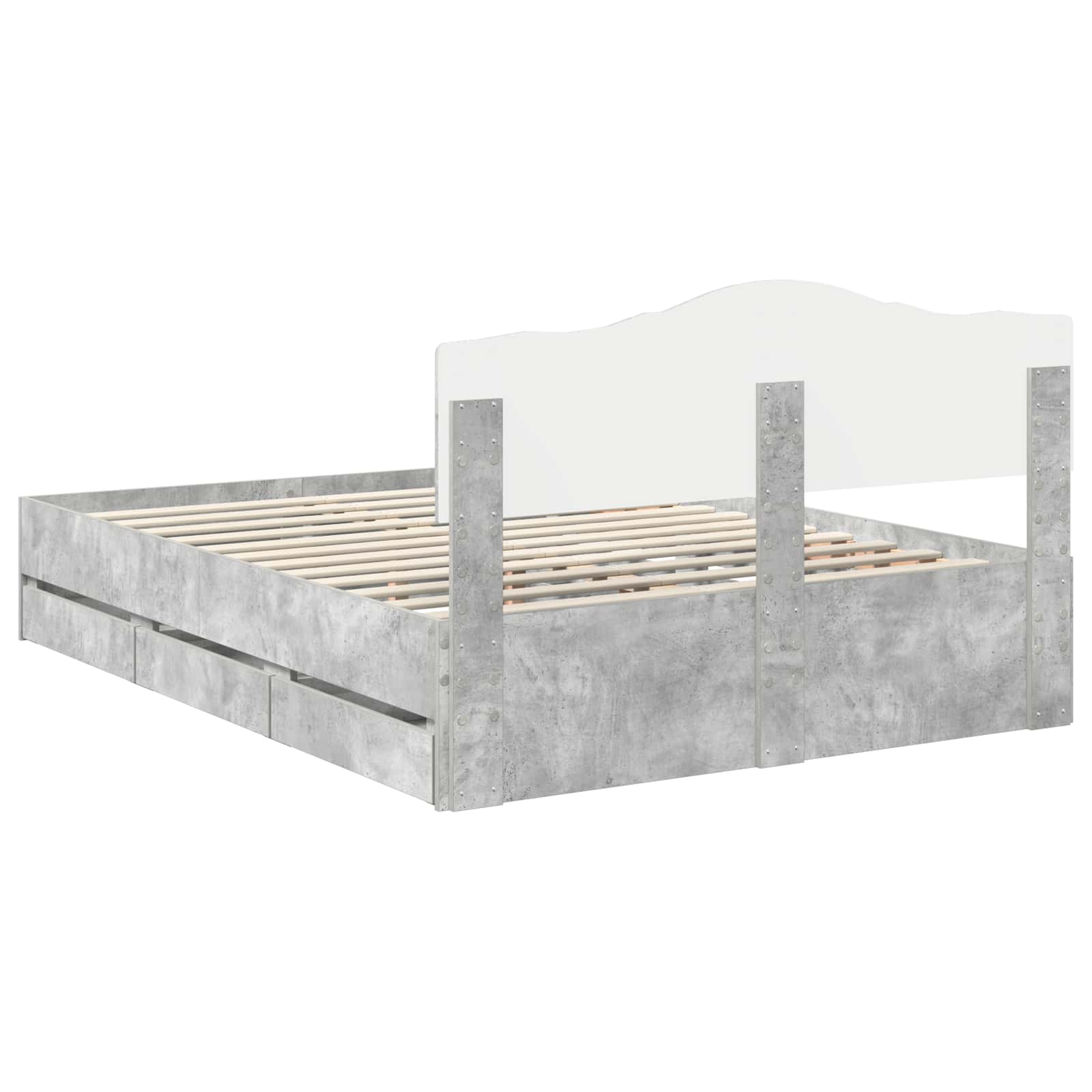 Bedframe met lade Beton Grijs 140 x 200 cm Ingenieurshout