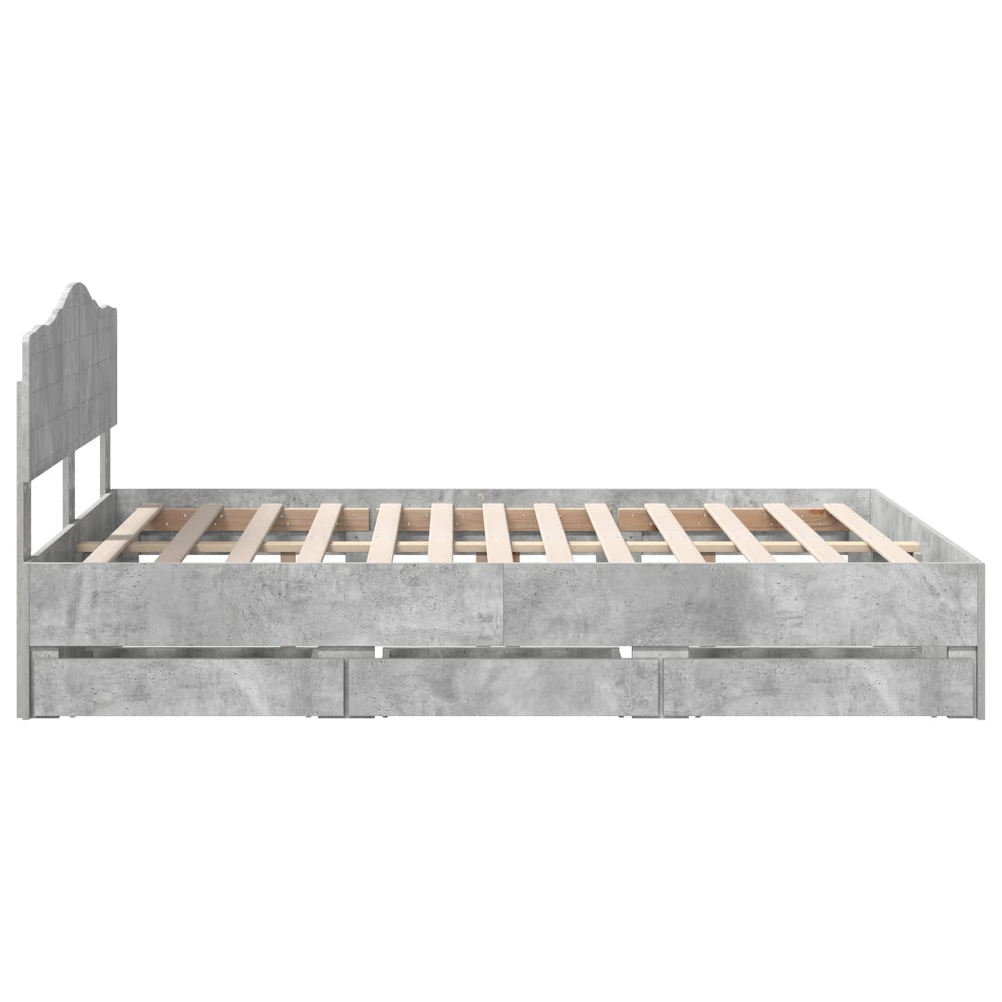 Bedframe met lade Beton Grijs 140 x 200 cm Ingenieurshout