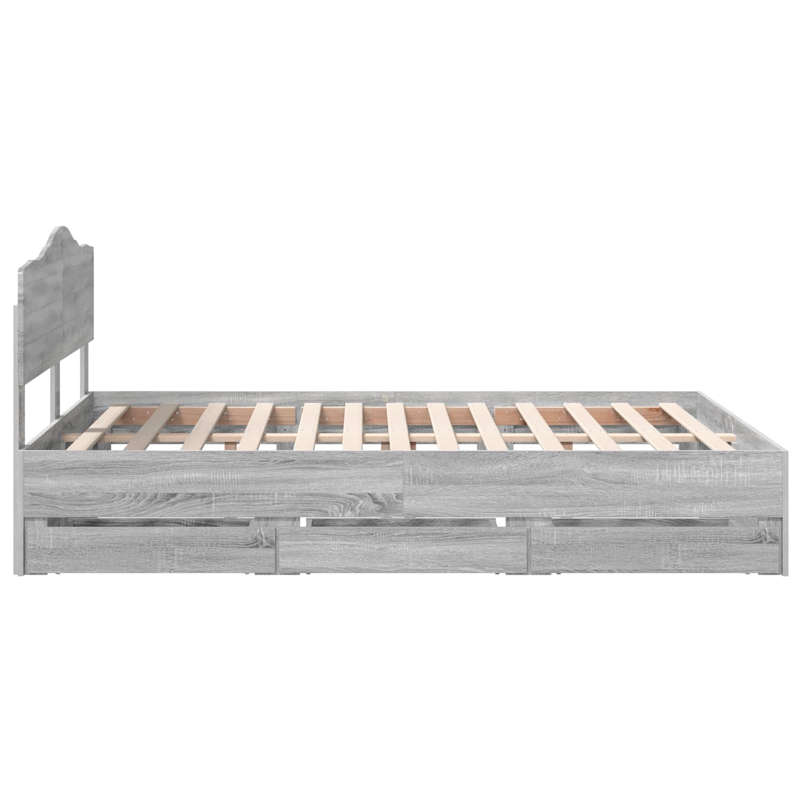 Bedframe met lade Grijs Sonoma 140 x 200 cm Ingenieurshout