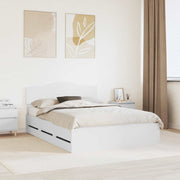 Bedframe 140x190 cm wit ingenieurshout met lade