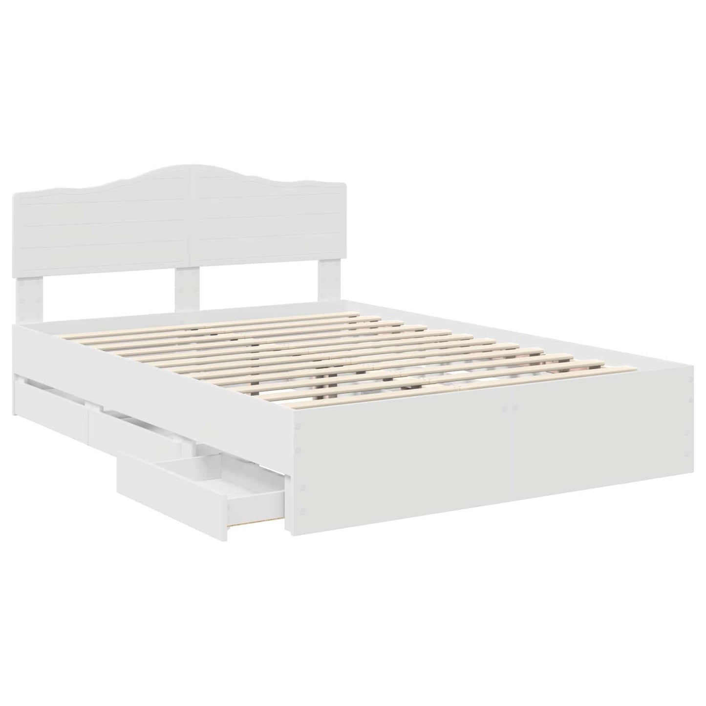Bedframe met lade met opslag Wit 140 x 190 cm Ingenieurshout