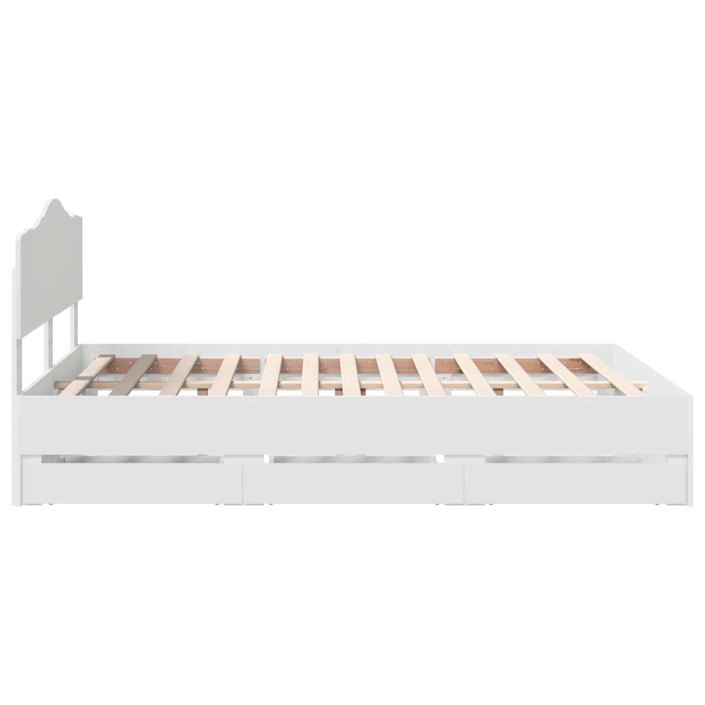 Bedframe met lade met opslag Wit 140 x 190 cm Ingenieurshout