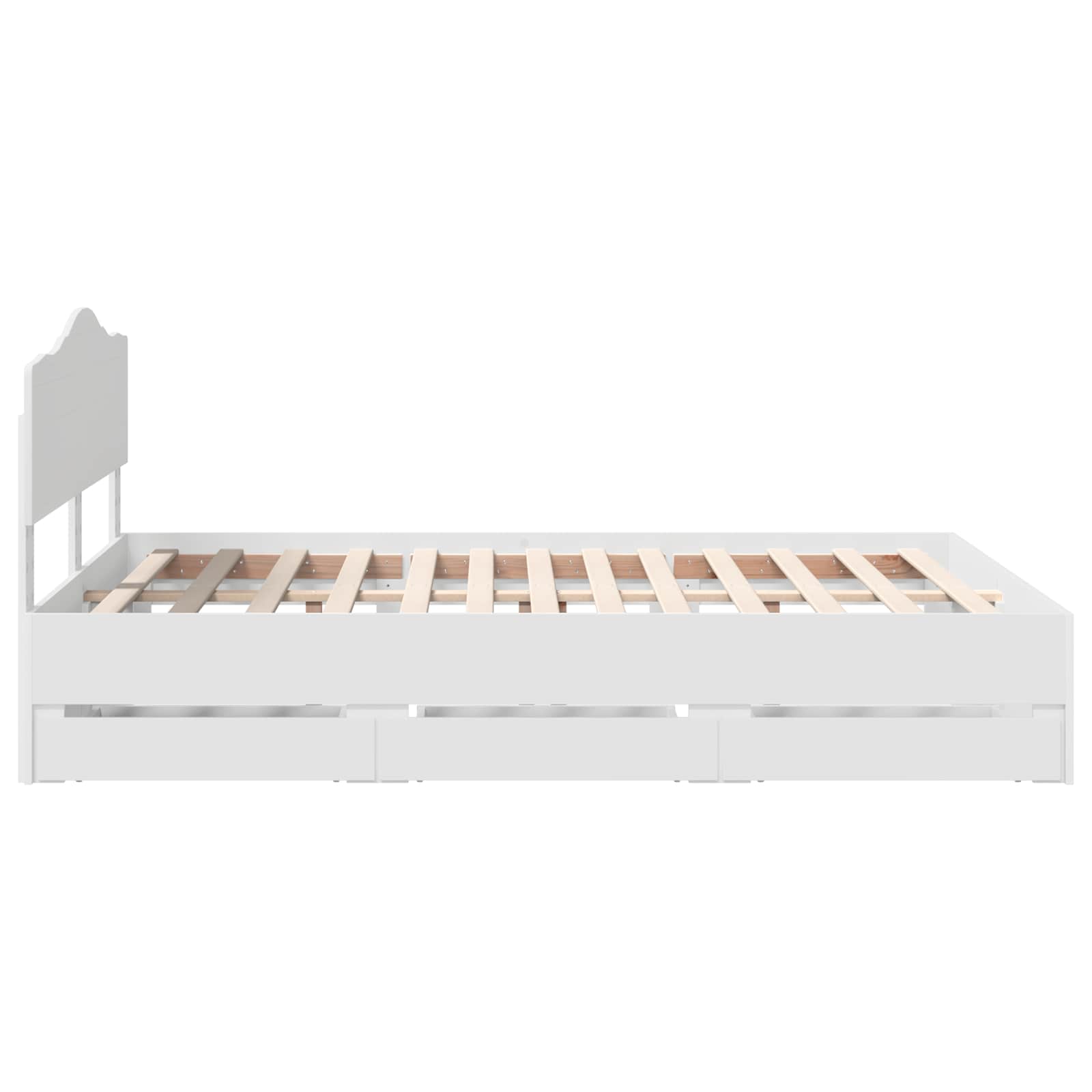 Bedframe met lade met opslag Wit 140 x 190 cm Ingenieurshout