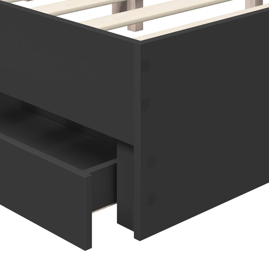 Bedframe met lade met opslag Zwart 140 x 190 cm Ingenieurshout