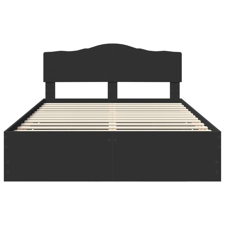 Bedframe met lade met opslag Zwart 140 x 190 cm Ingenieurshout