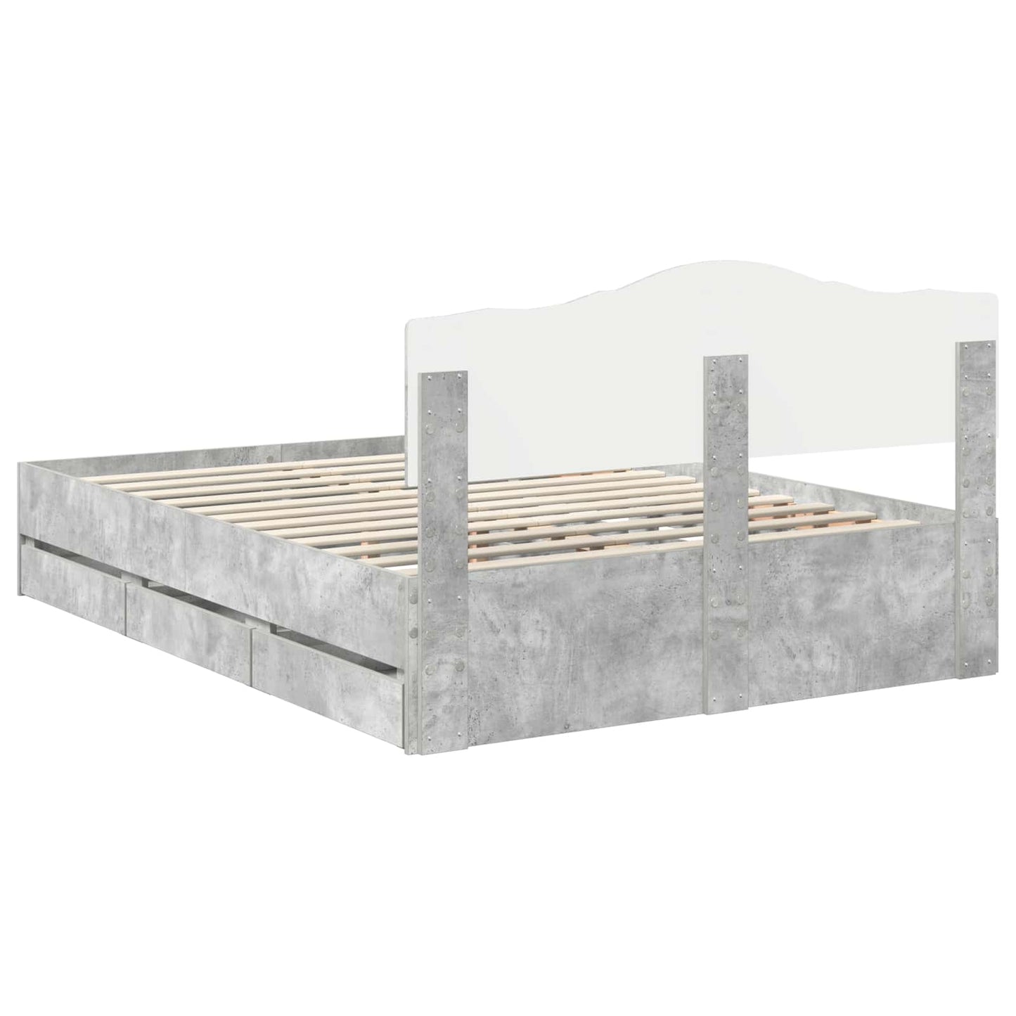 Bedframe met lade Beton Grijs 140 x 190 cm Ingenieurshout