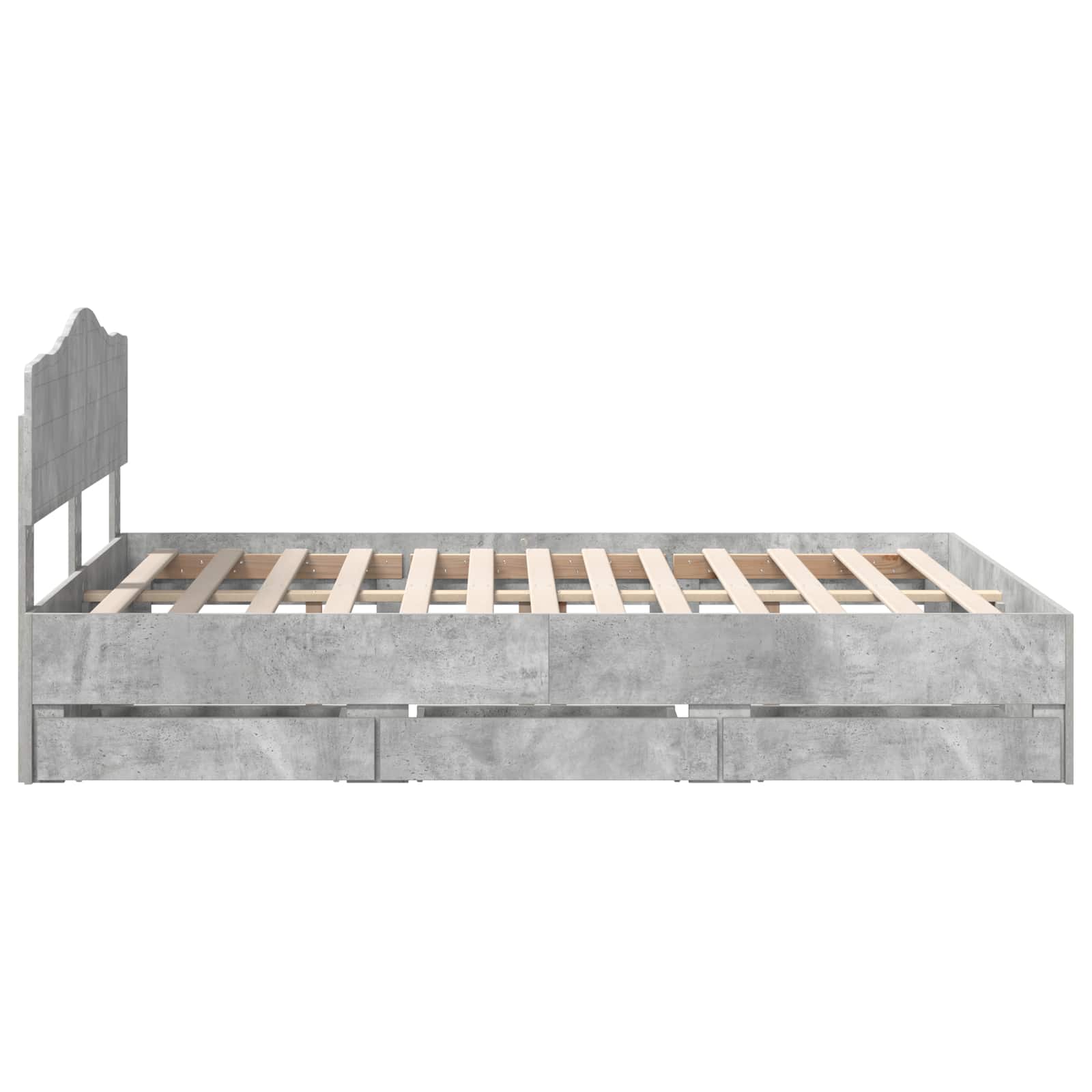 Bedframe met lade Beton Grijs 140 x 190 cm Ingenieurshout