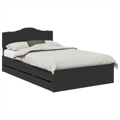 Bedframe met lade met opslag Zwart 120 x 190 cm Ingenieurshout
