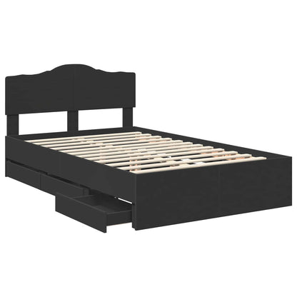 Bedframe met lade met opslag Zwart 120 x 190 cm Ingenieurshout