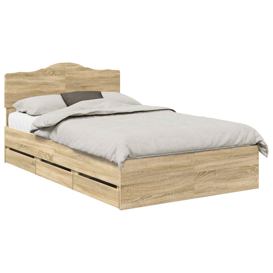 Bedframe met lade Sonoma Eiken 120 x 190 cm Ingenieurshout