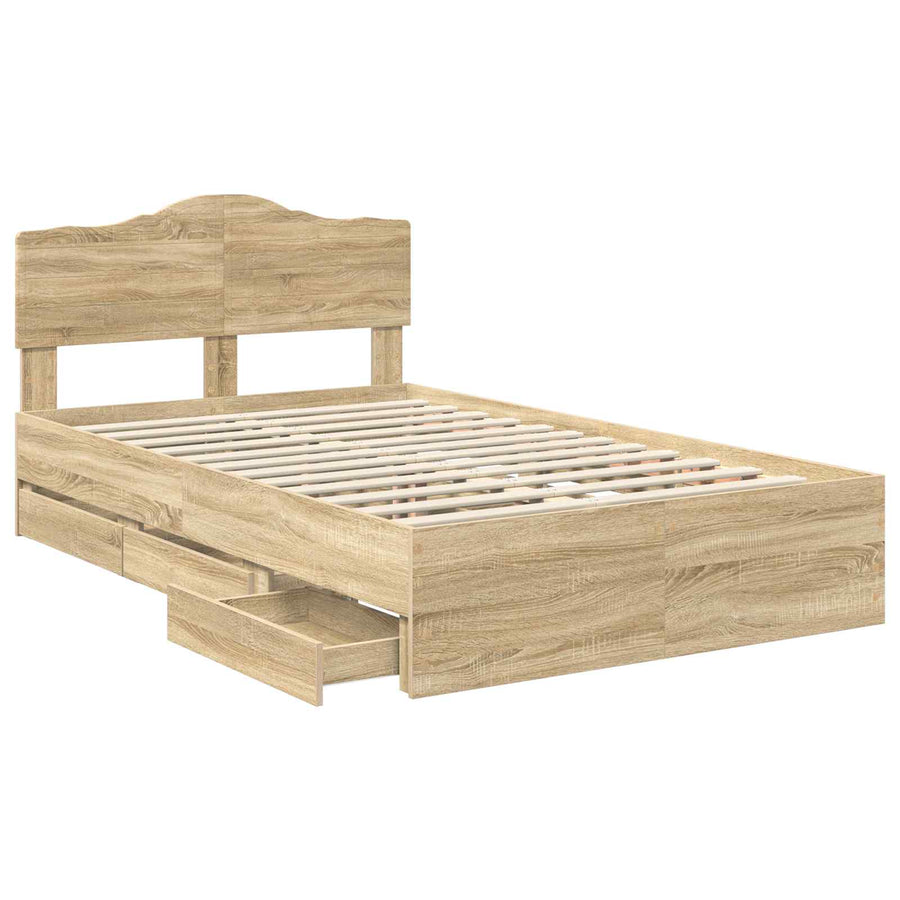Bedframe met lade Sonoma Eiken 120 x 190 cm Ingenieurshout