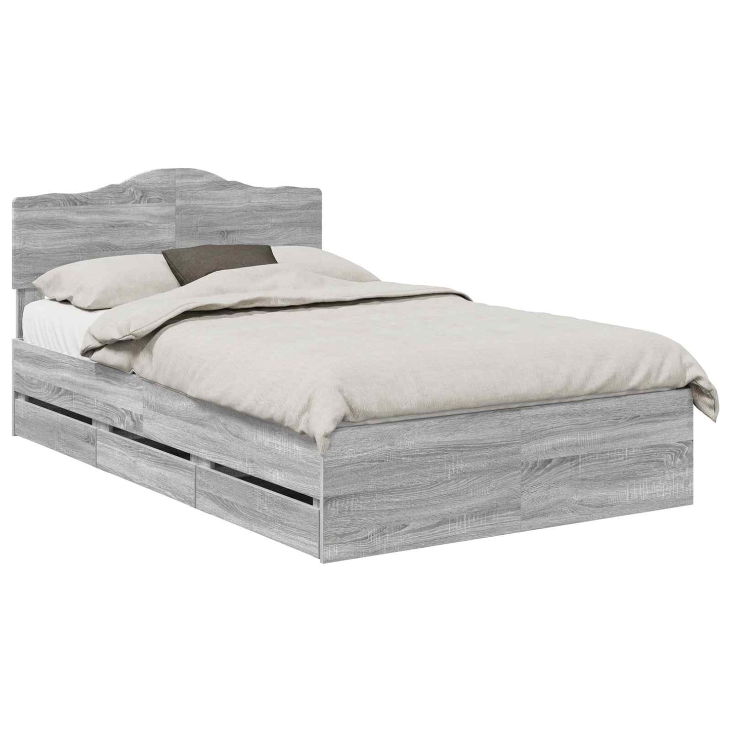 Bedframe met lade Grijs Sonoma 120 x 190 cm Ingenieurshout
