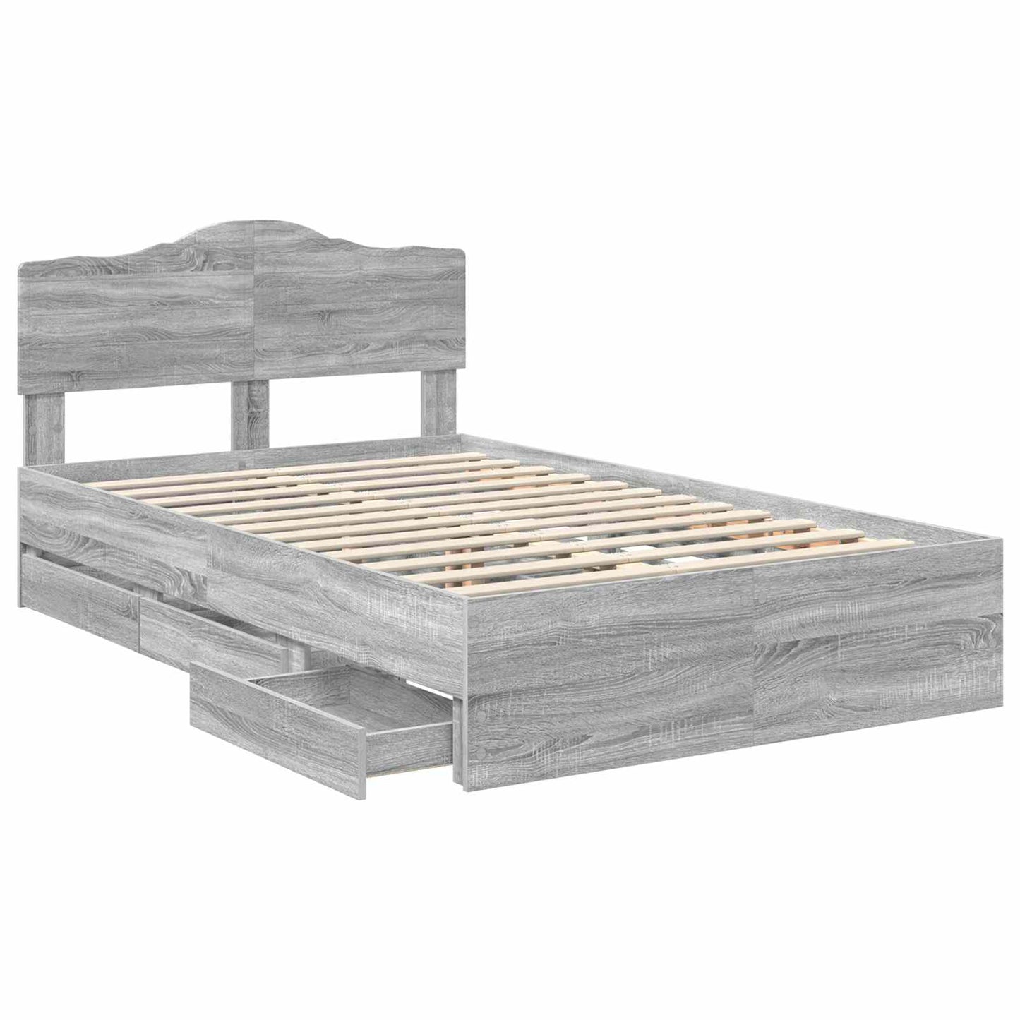 Bedframe met lade Grijs Sonoma 120 x 190 cm Ingenieurshout