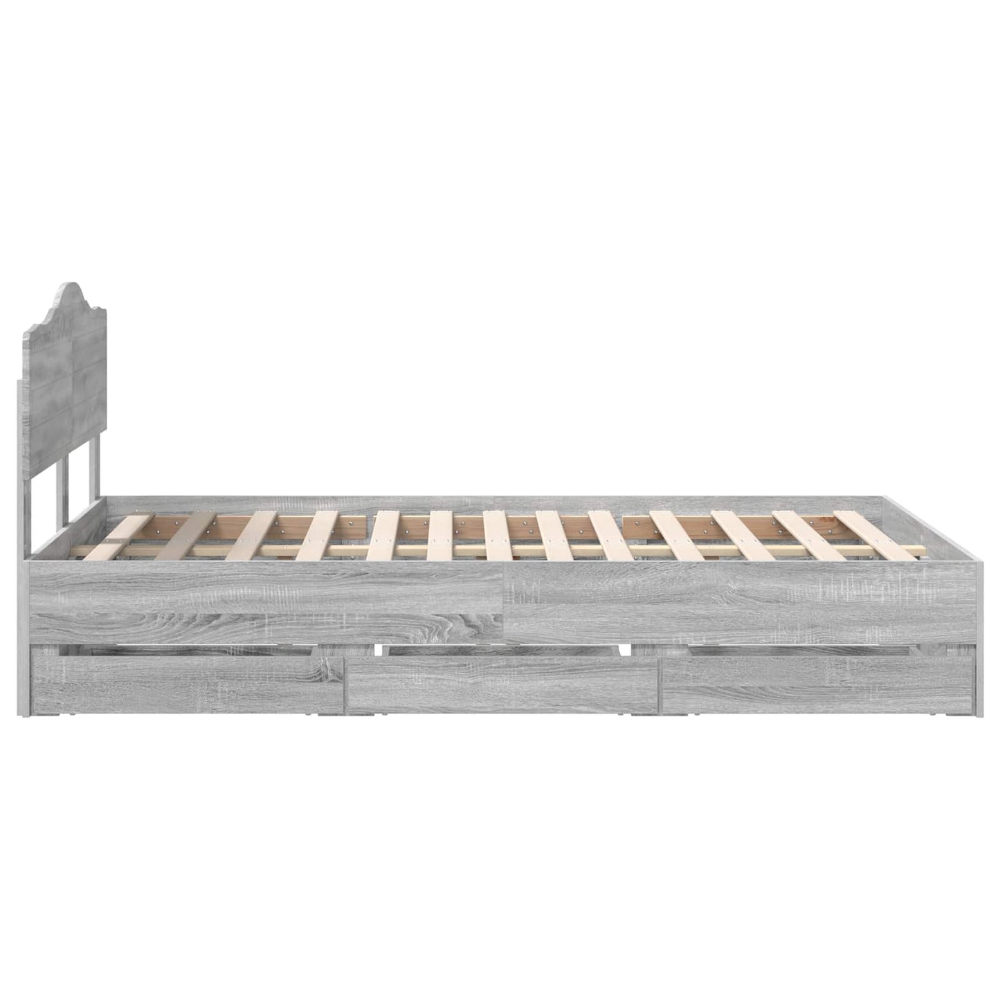 Bedframe met lade Grijs Sonoma 120 x 190 cm Ingenieurshout