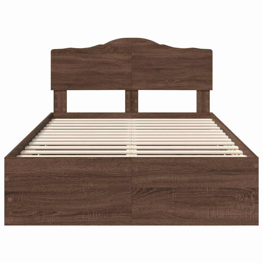 Bedframe met lade Bruin Eiken 120 x 190 cm Ingenieurshout