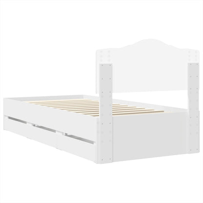 Bedframe met lade met opslag Wit 100 x 200 cm Ingenieurshout